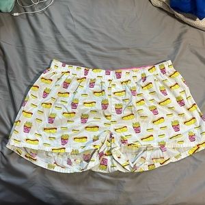 PINK sleep shorts💕  ✨non stretch✨ cute hotdog and fries print🍟
